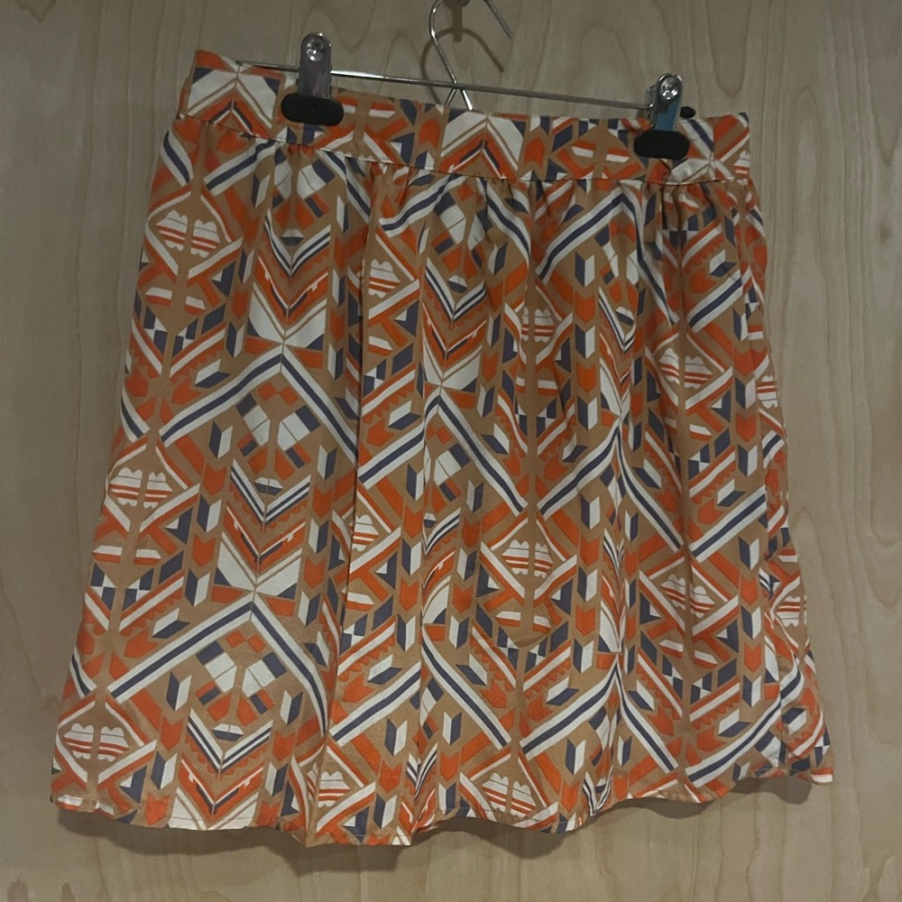 Emmelee for F.C. Orange White A-Line Mini Skirt